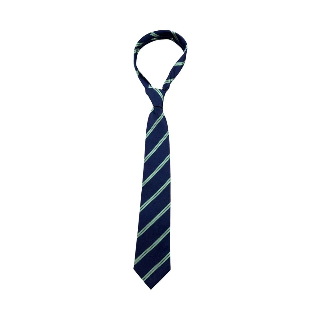 Charles Tyrwhitt Tie Men Navy Blue Green Stripe Jermyn Street London Silk Office